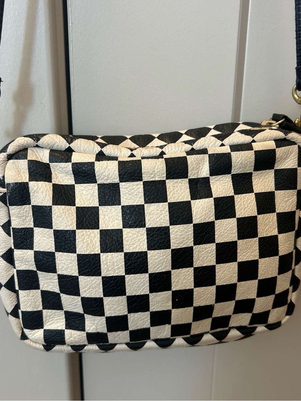 Clare V Black and White Midi Sac
